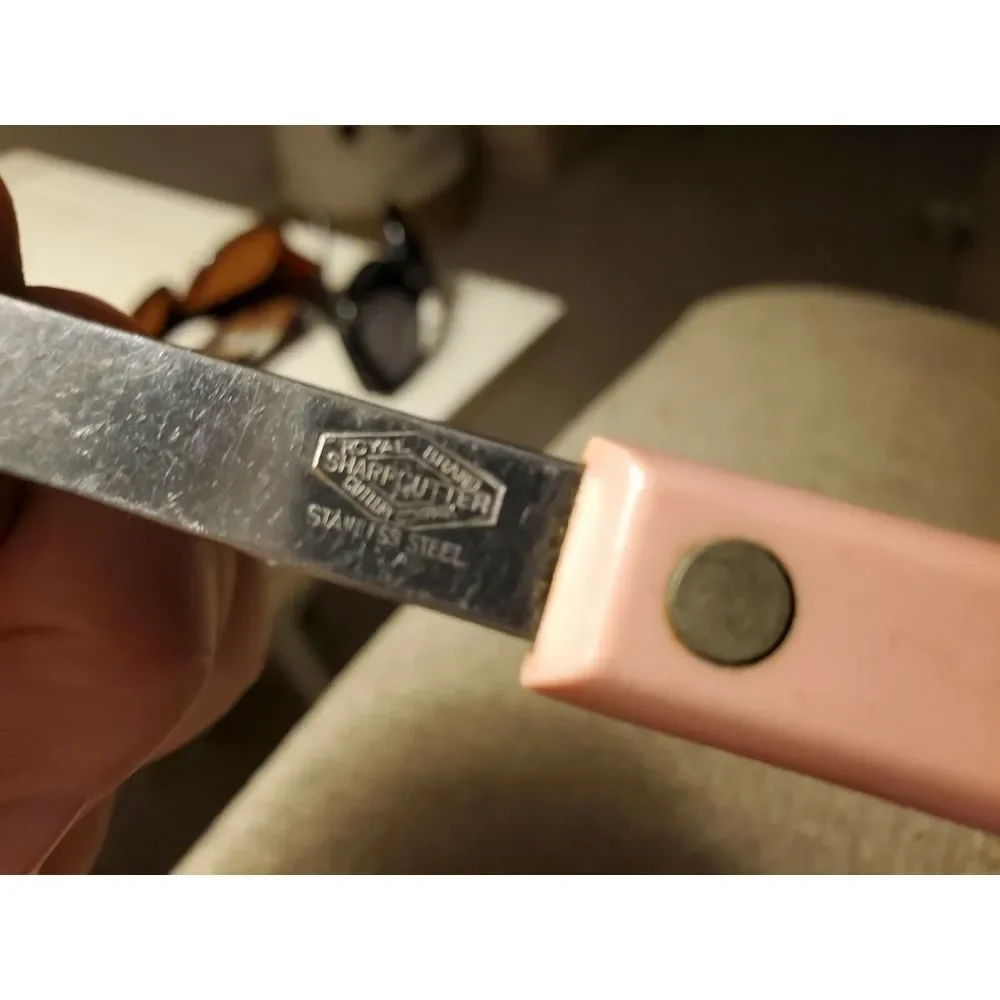Vintage Pink Royal Brand SharpCutter Cutlery Stainless‎ Steel Ladle 4 oz Handle